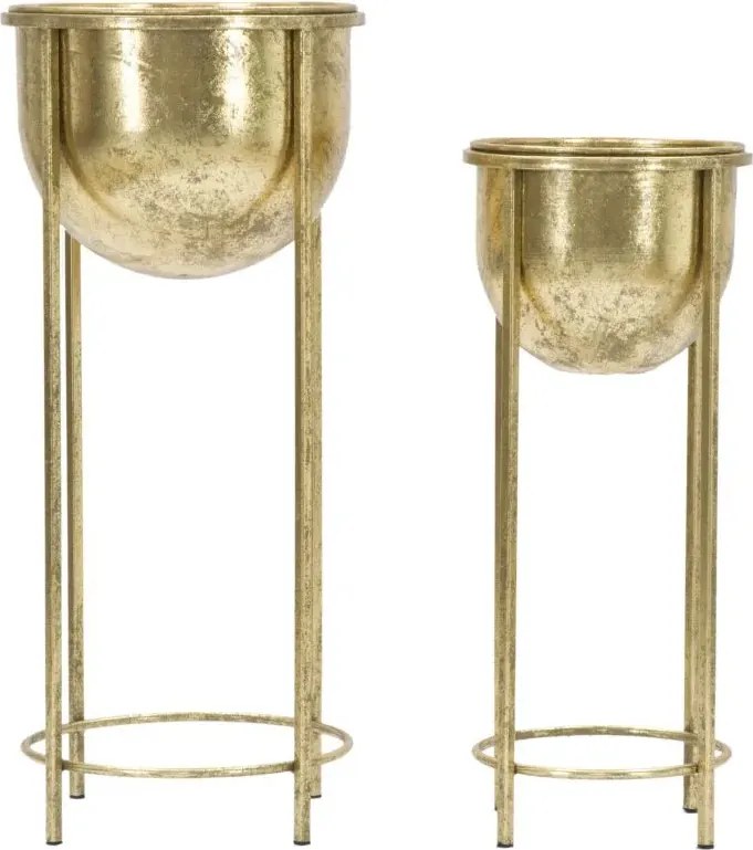Sada 2 ks kvetinových stojanov Coppia zlatá
