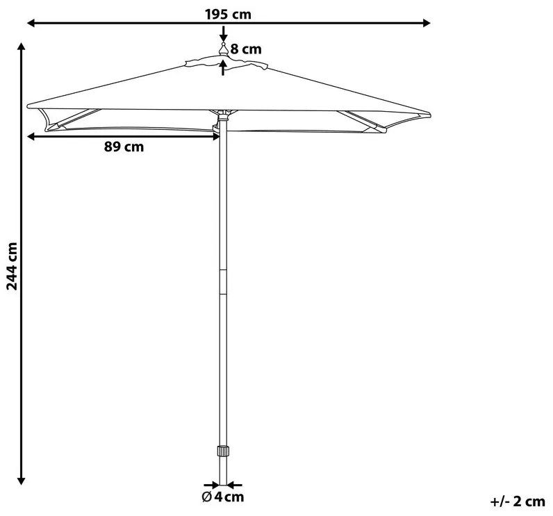 Záhradný slnečník 144 cm FLAME (drevo) (tmavosivá). Vlastná spoľahlivá doprava až k Vám domov. 1019427