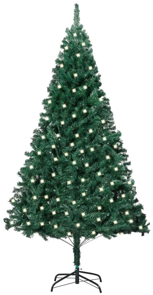 Umelý vianočný stromček s LED a hustými vetvičkami zelený 240cm 3077452