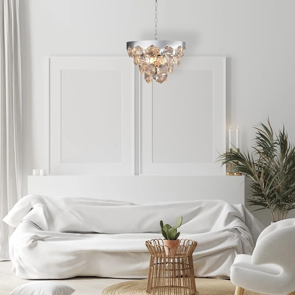 Luster Grace, 1x krištáľové/chrómové kovové tienidlo, (fi 45cm), ch