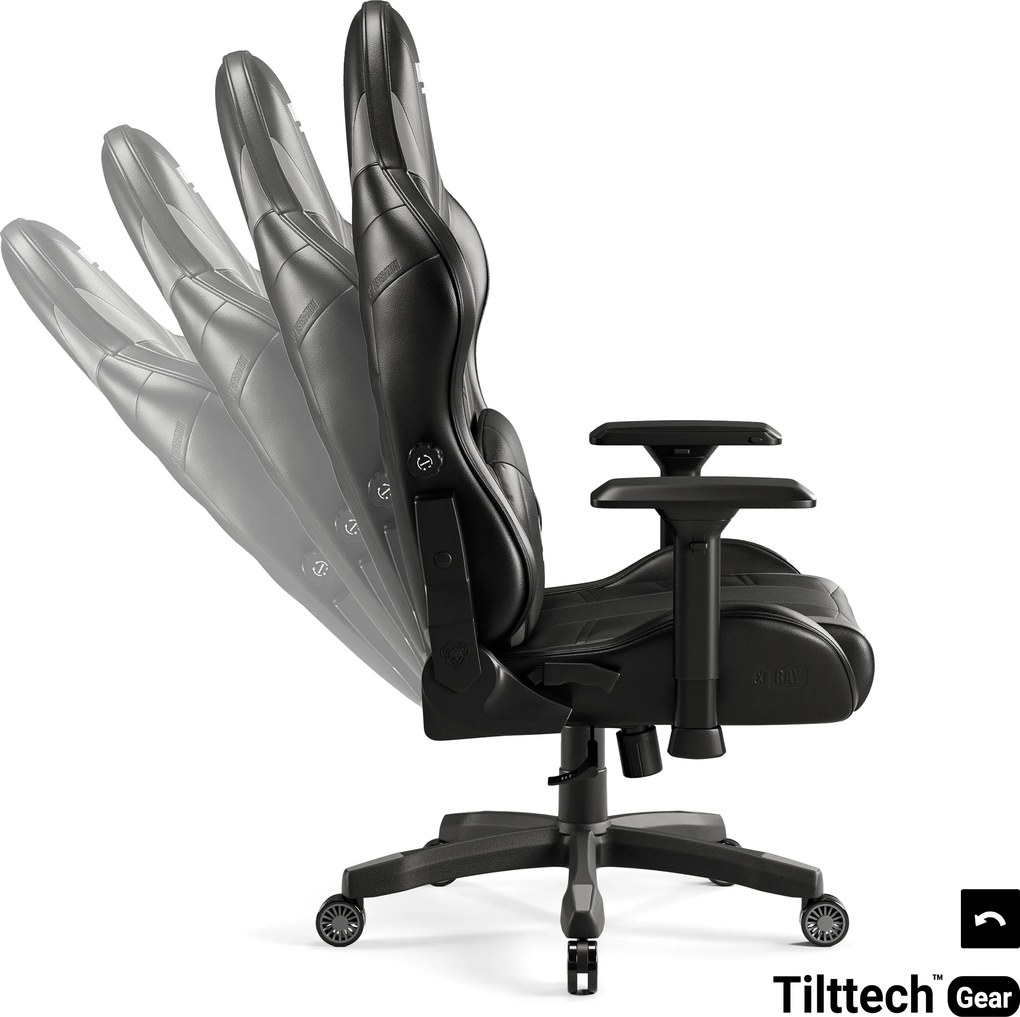 Herné kreslo z eko-kože King Size, čierny-sivý: Diablo X-Ray 2.0