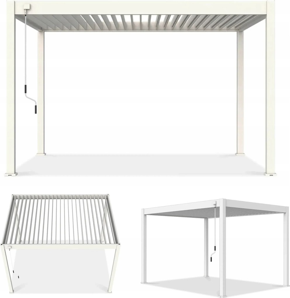 Hliníková záhradná pergola na terasu Elegance 3x4, biela Gutroof