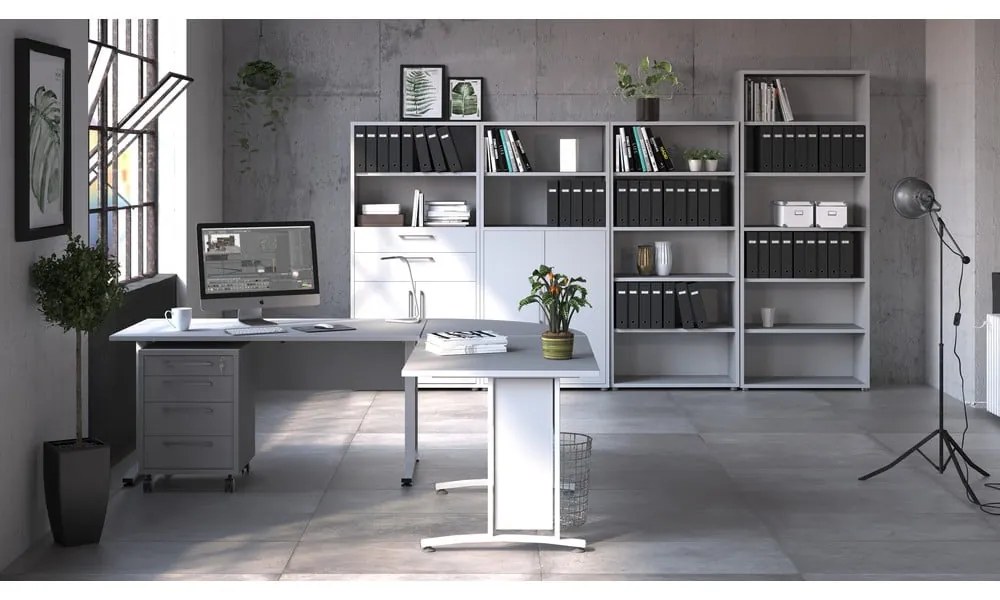 Biela modulárna knižnica 89x113 cm Prima – Tvilum