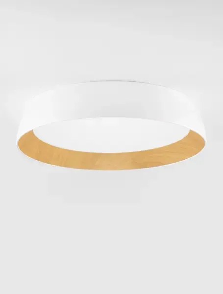 LED stmievateľné bielo-drevené moderné stropné svietidlo Sigi 60