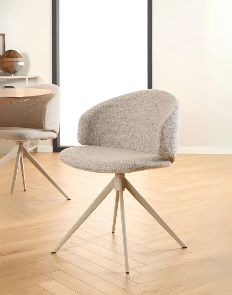 Jedálenská otočná stolička Ella, béžová (09559)