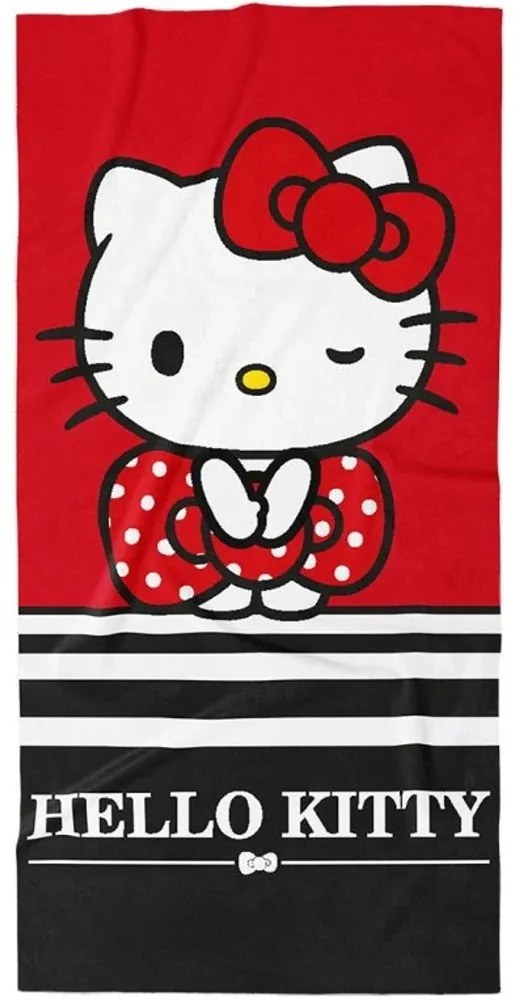 Bavlnená plážová osuška Hello Kitty - motív Malá parádnica - 100% bavlna - 70 x 140 cm
