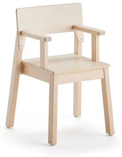 Detská stolička LOVE s opierkami rúk, V 350 mm, breza, laminát - breza