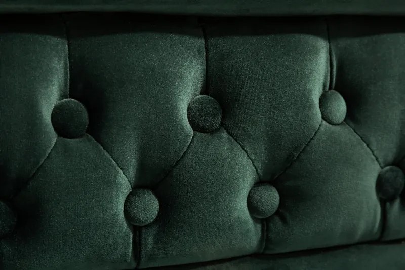 Pohovka Chesterfield zamat zelená