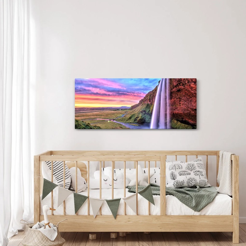 Obraz - Vodopád Seljalandsfoss (120x50 cm)