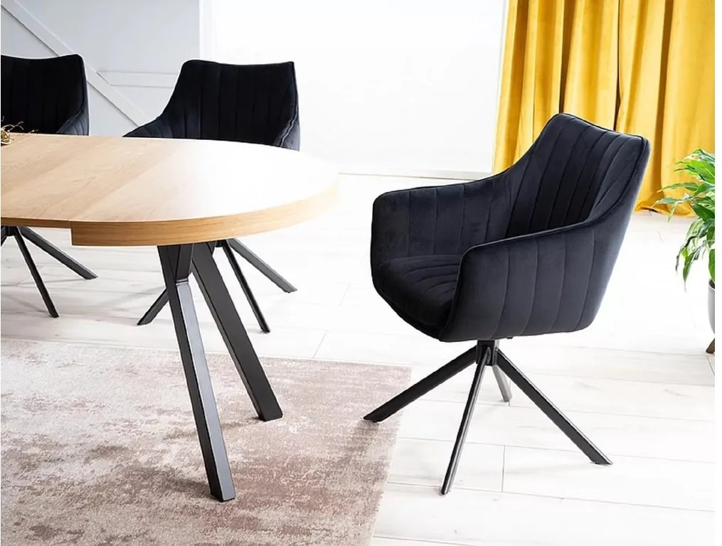 SI Azalia Velvet stolička čierna