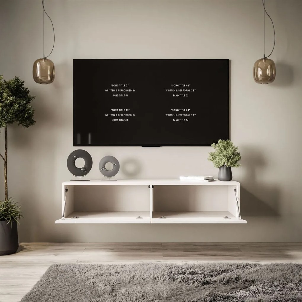 ZÁVESNÝ TV STOLÍK DAZIO KAŠMÍR LESKLÝ 125 cm