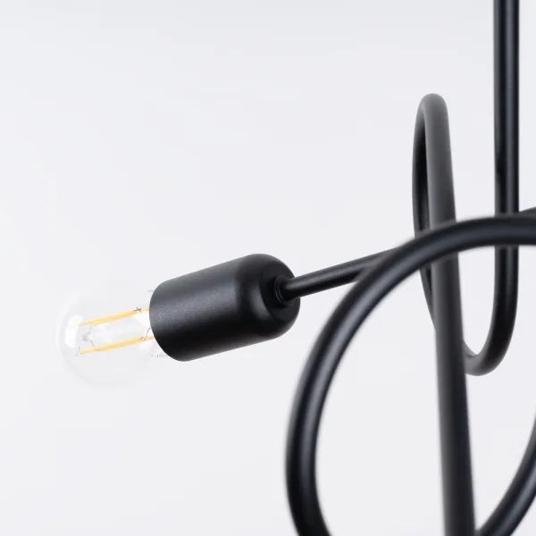 Sollux SL.1434 - Prisadený luster LOOP 3xE27/15W/230V čierna