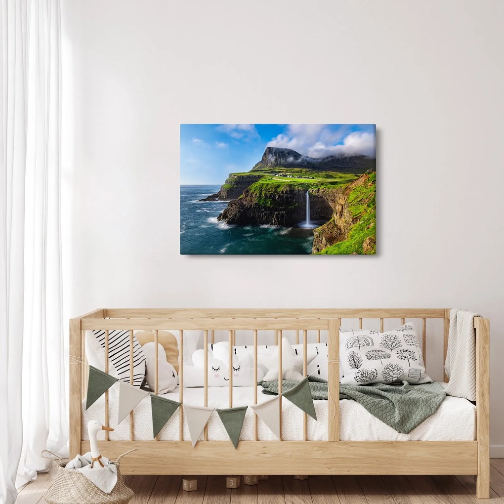 Obraz - Vodopád Múlafossur (90x60 cm)