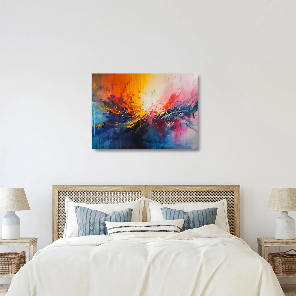 Sklenený obraz - Farebná abstrakcia (70x50 cm)
