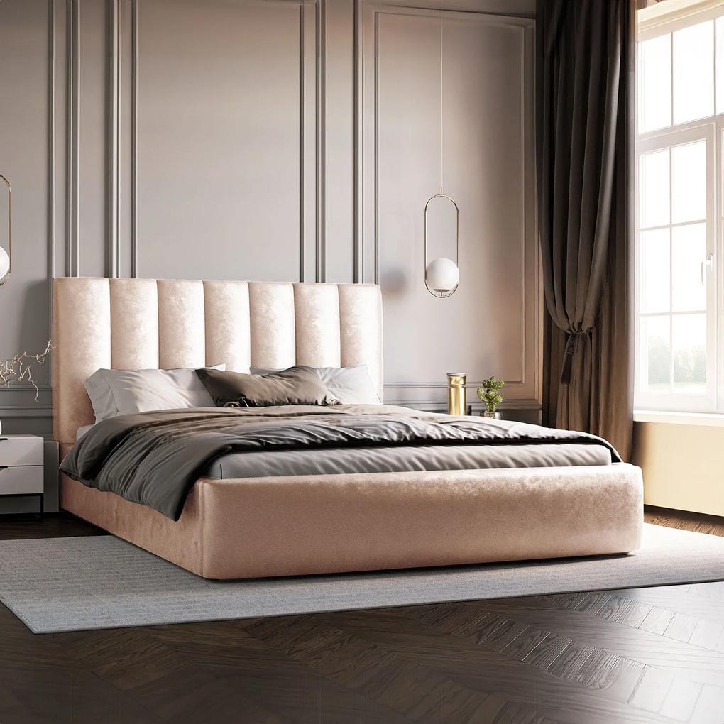 PROXIMA.store - Luxusná čalúnená posteľ FERN ROZMER: 140 x 200 cm, TYP ROŠTU: DREVENÝ ROŠT