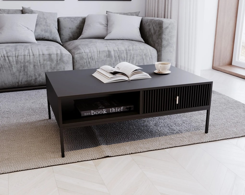 Konferenční stolek Maggiore 104 cm černý/zlatý