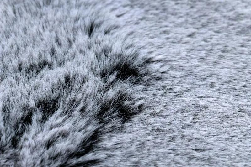 Moderný prateľný koberec LAPIN Shaggy, protišmykový , čierna, slonová kosť Veľkosť: 80x150 cm