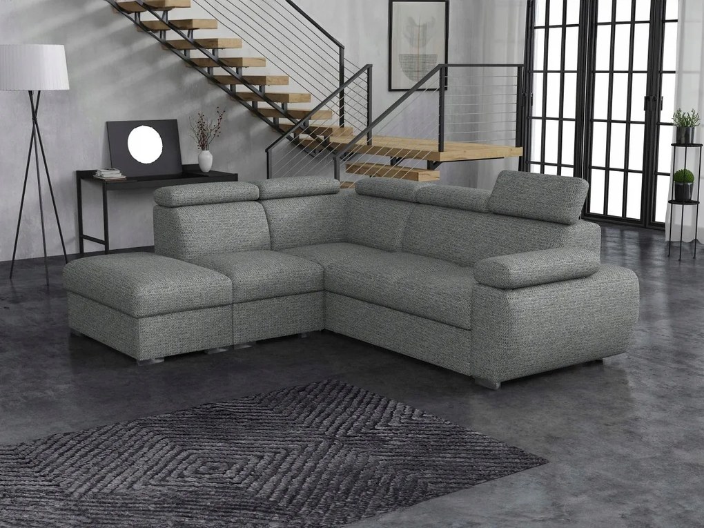 Rohová sedačka Gozo 2RR1P (tmavosivá) (s úl. priestorom) (L)