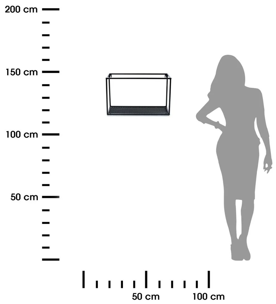 Závesná polica LOFT 50 cm čierna