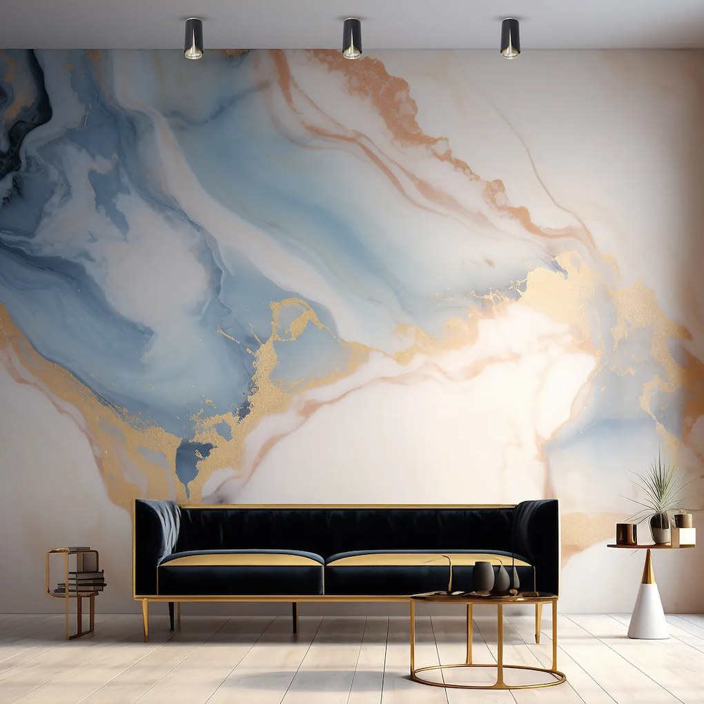 Stropné svietidlo Flower, 1x čierne/zlaté kovové tienidlo