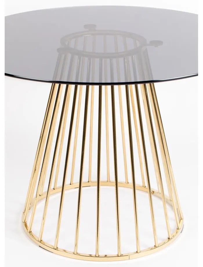 Okrúhly jedálenský stôl so sklenenou doskou ø 104 cm Floris – White Label