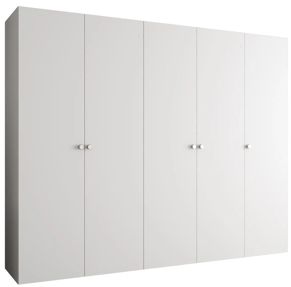 Šatníková skriňa 250 cm Parna 1 (biela + strieborná). Akcia -20%. Vlastná spoľahlivá doprava až k Vám domov. 1125891