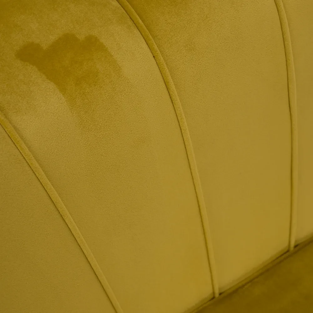 Lavica v štýle Art-deco, horčicová Velvet látka/gold chróm-zlatý, NOBLIN