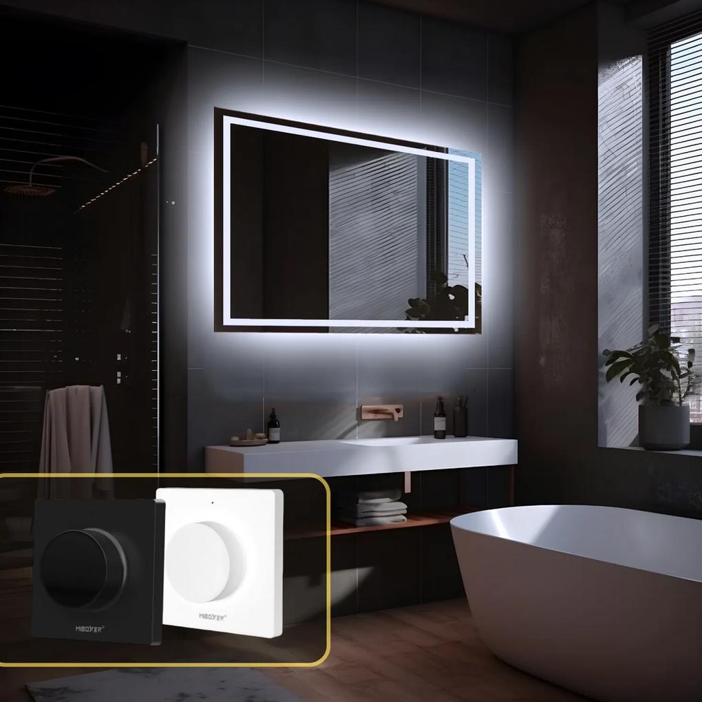LED zrkadlo Moderna 80x60cm studená biela - diaľkový ovládač Farba diaľkového ovládača: Čierna