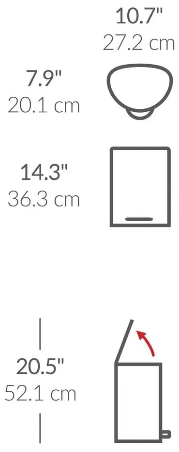 Biely nášľapný kovový odpadkový kôš 6 l – simplehuman
