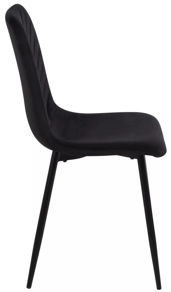 Čalúnená jedálenská stolička Daren Velvet čierna