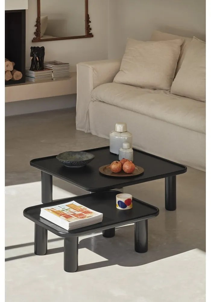Súprava 2 čiernych odkladacích stolíkov Teulat Nest