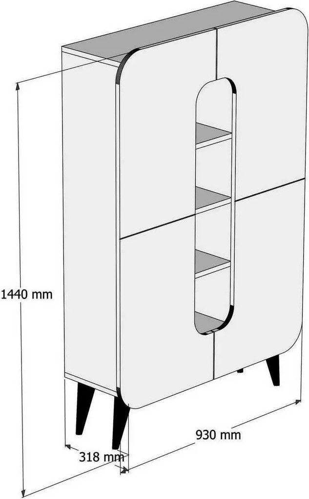 Skrinka Mine Walnut and White