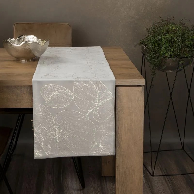 Dekorstudio Elegantný zamatový behúň na stôl BLINK 16 strieborný Rozmer behúňa (šírka x dĺžka): 35x220cm