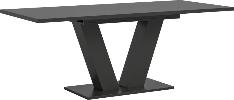 Rozkladací jedálenský stôl Moteon 150x90 cm, sivý/sivý, podnož V