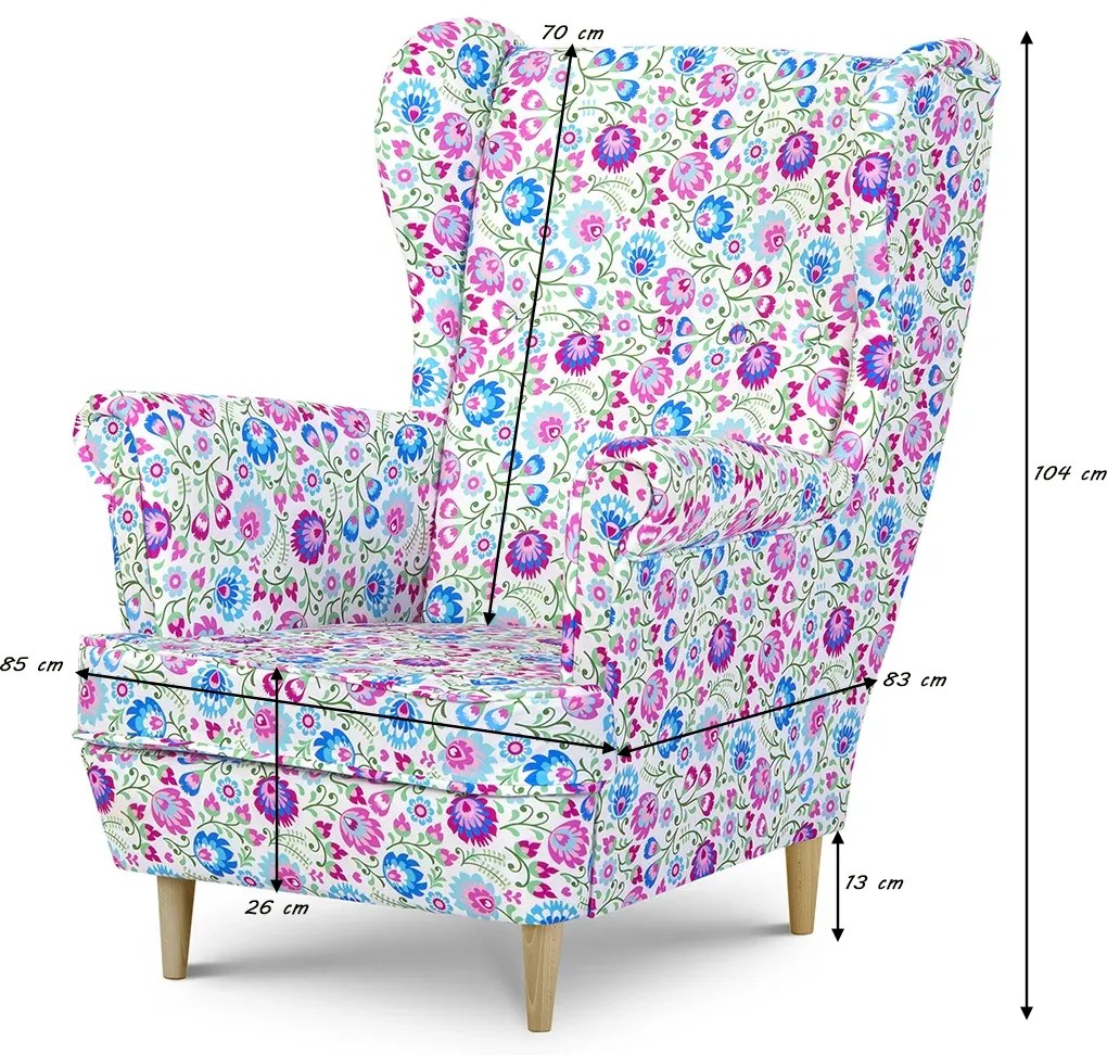 Pohodlné škandinávske kreslo Ušák LOKO