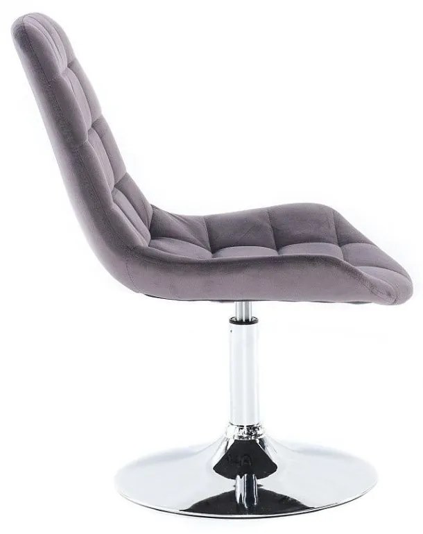 LuxuryForm DESIGN Stolička PARIS VELUR na striebornom tanieri - šedá