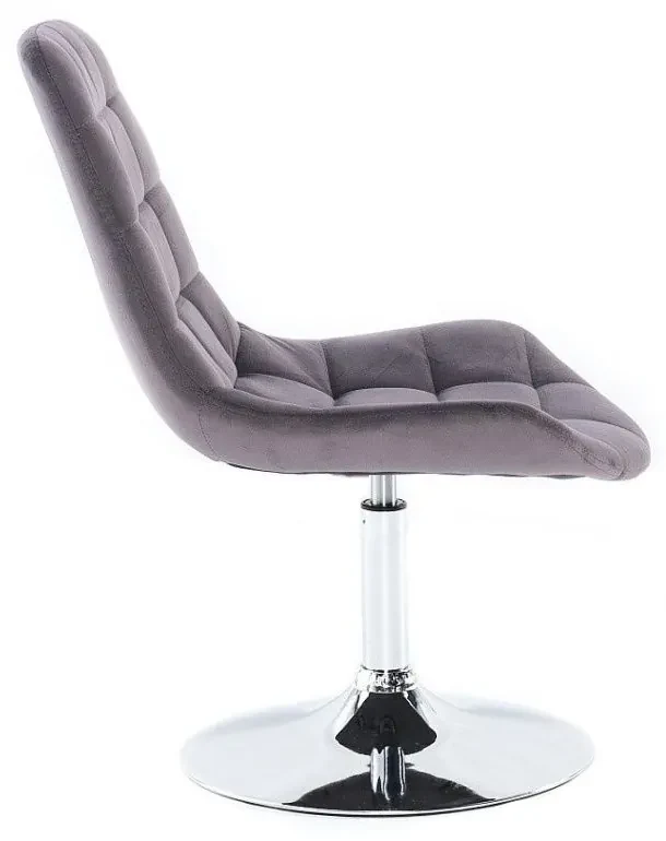 LuxuryForm DESIGN Stolička PARIS VELUR na striebornom tanieri - šedá