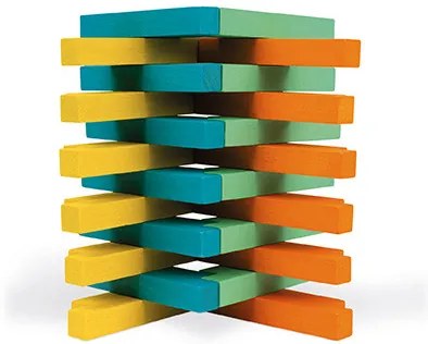 Drevená stavebnica s predlohami - 60 ks