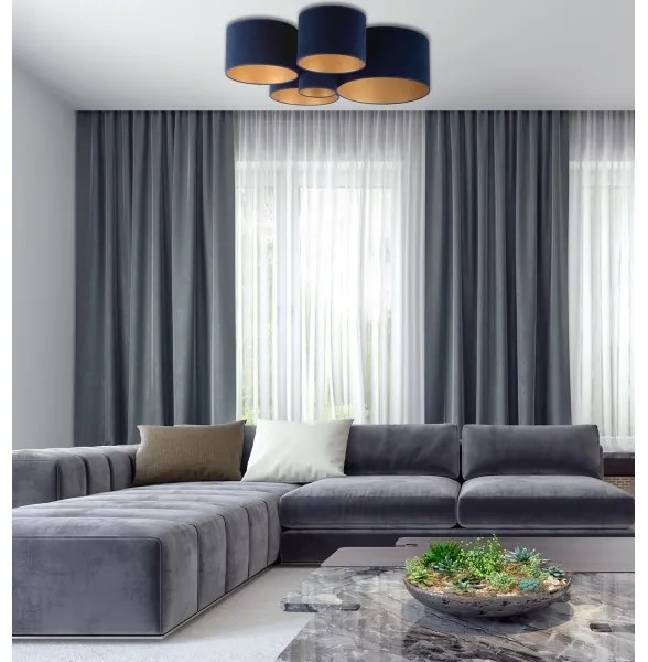 Duolla - Stropné svietidlo ROLLER PENTO 5xE27/60W/230V modrá