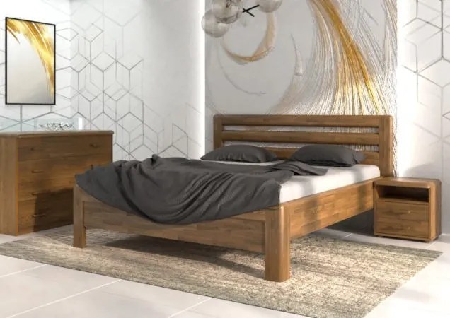 BMB ADRIANA LUX - masívna dubová posteľ 120 x 200 cm, dub masív