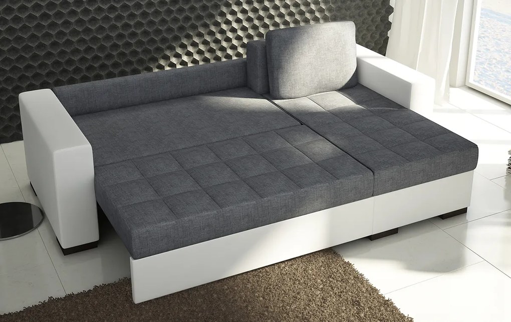 Rohová sedačka s rozkladom a úložným priestorom Novara L/P - sivá