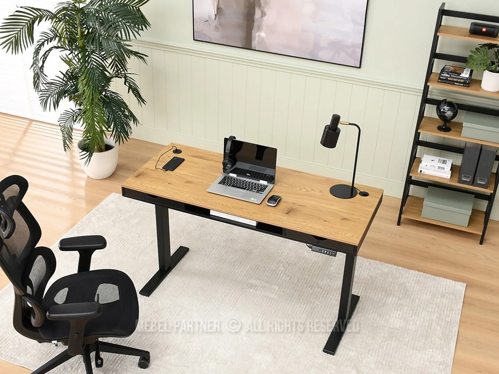 PC stolík Osto 140 (dub čierny + čierna). Akcia -18%. Vlastná spoľahlivá doprava až k Vám domov. 1109839