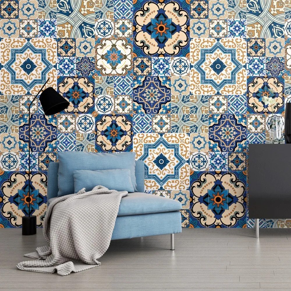 Sada 60 dekoratívnych samolepiek na stenu Ambiance Toundra, 10 × 10 cm