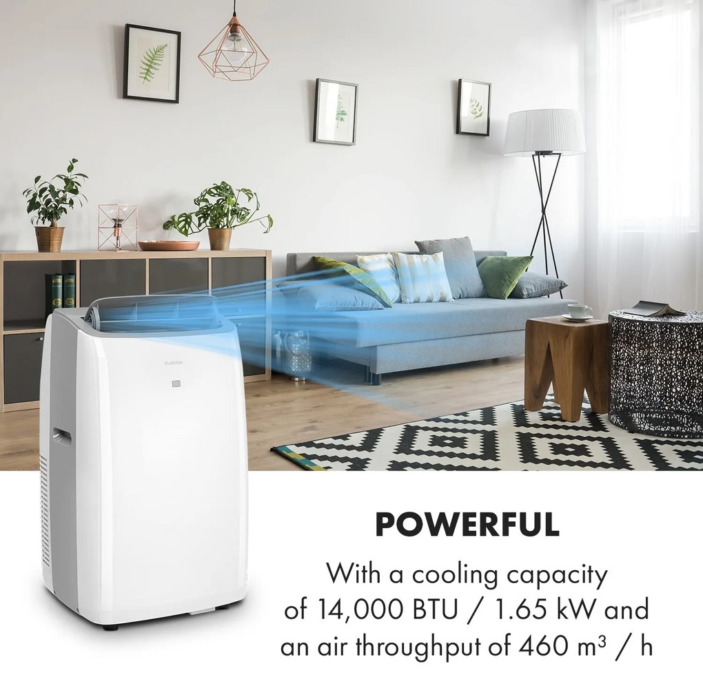 Klarstein Grandbreeze Pro 14K, mobilná klimatizácia 3 v 1, 460 m³/h, 14 000 BTU/1,65 kW