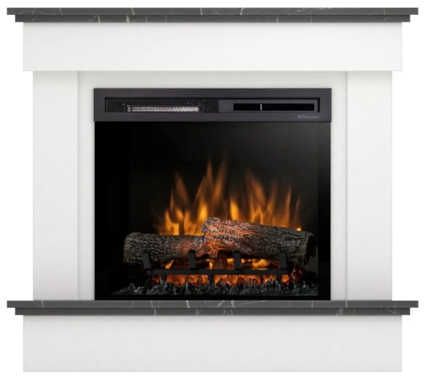 Elektrický krb Tormes 23 biely/čierny mramor