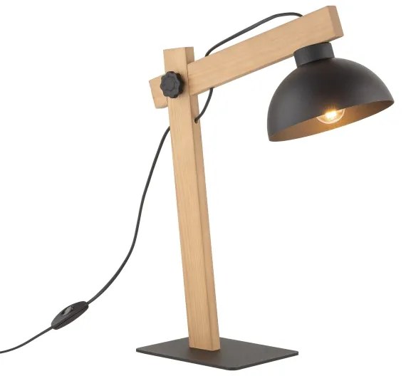 Stolná lampa OSLO 1xE27/15W/230V borovica/čierna