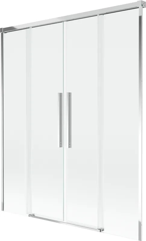 Mexen Rox, 2-krídlová posuvná vaňová zástena 160 x 150 cm, 8mm číre sklo, chrómový profil, 8C9-160-002-01-00
