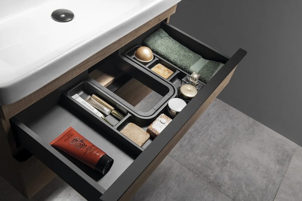 Sapho Sapho, LINDO "U" organizér 372x36x323 mm, plast, antracit, LD001