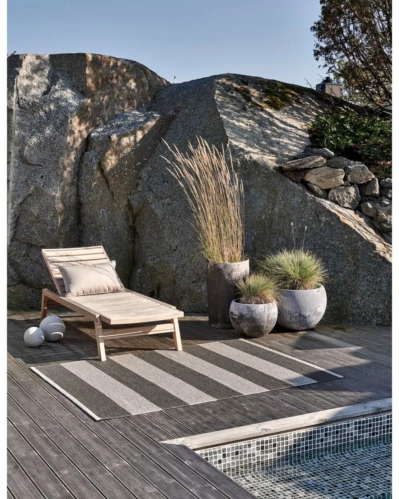 Antracitovo-krémový vnútorný a vonkajší behúň 70x225 cm Bob Charcoal Linen – Pappelina