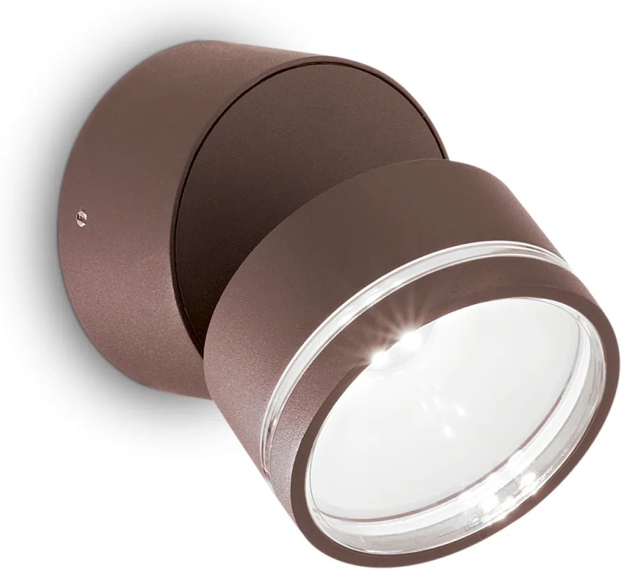 IdealLux 247069 OMEGA AP ROUND vonkajšie nástenné svietidlo (spot) LED 7,3W 570lm 4000K IP54 kávová